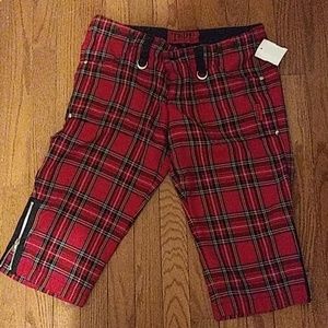 Capri British plaid punk pants